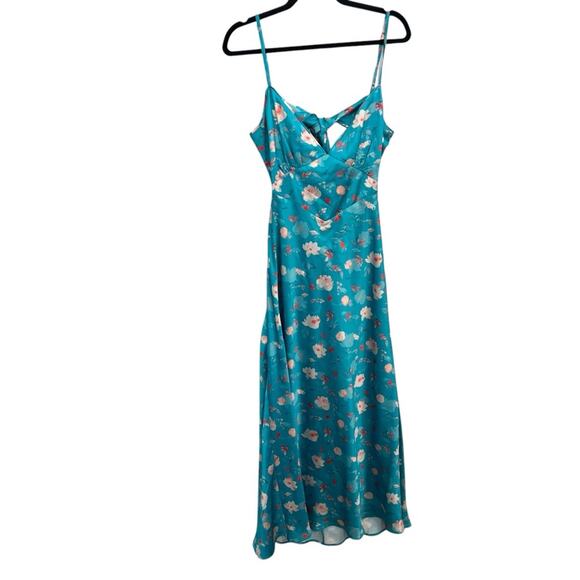 NEW $189 BARDOT 8 Malinda Floral Tie Back Satin Maxi Dress - Picture 3 of 9